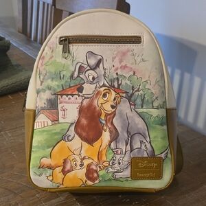 Disney Lady and the Tramp Cream and Brown Loungefly Backpack